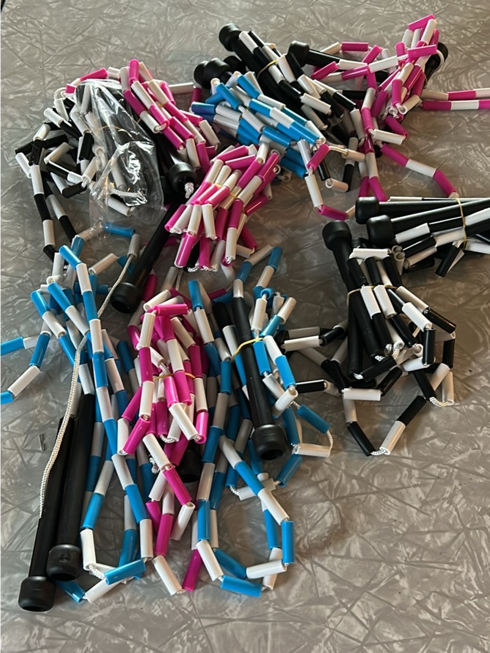 Beaded Jump Rope Set - Pink, Blue, Black, White
